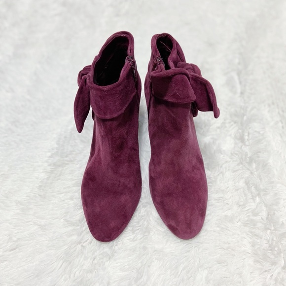 Alex Marie Maroon Suede Heeled Booties Size 6M - Picture 5 of 8
